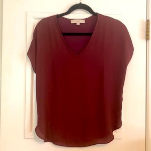 LOFT maroon professional flowy blouse